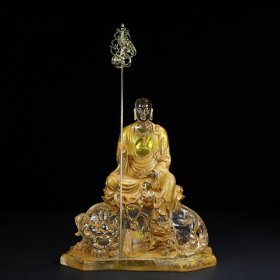 古法琉璃地藏王佛像一尊 长19.5厘米宽13厘米高27厘米，重3430克
