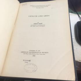 Length and Area american mathematical society colloquium publications volume XXX 大16开