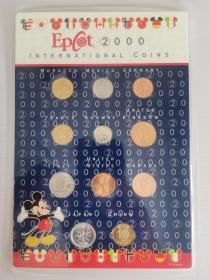 艾普科特国际硬币 12 枚硬币套装包装沃尔特 * 迪斯尼公园 (早期 2000's