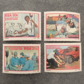 A609南非1986 医疗输血急救服务 新 4全 外国邮票