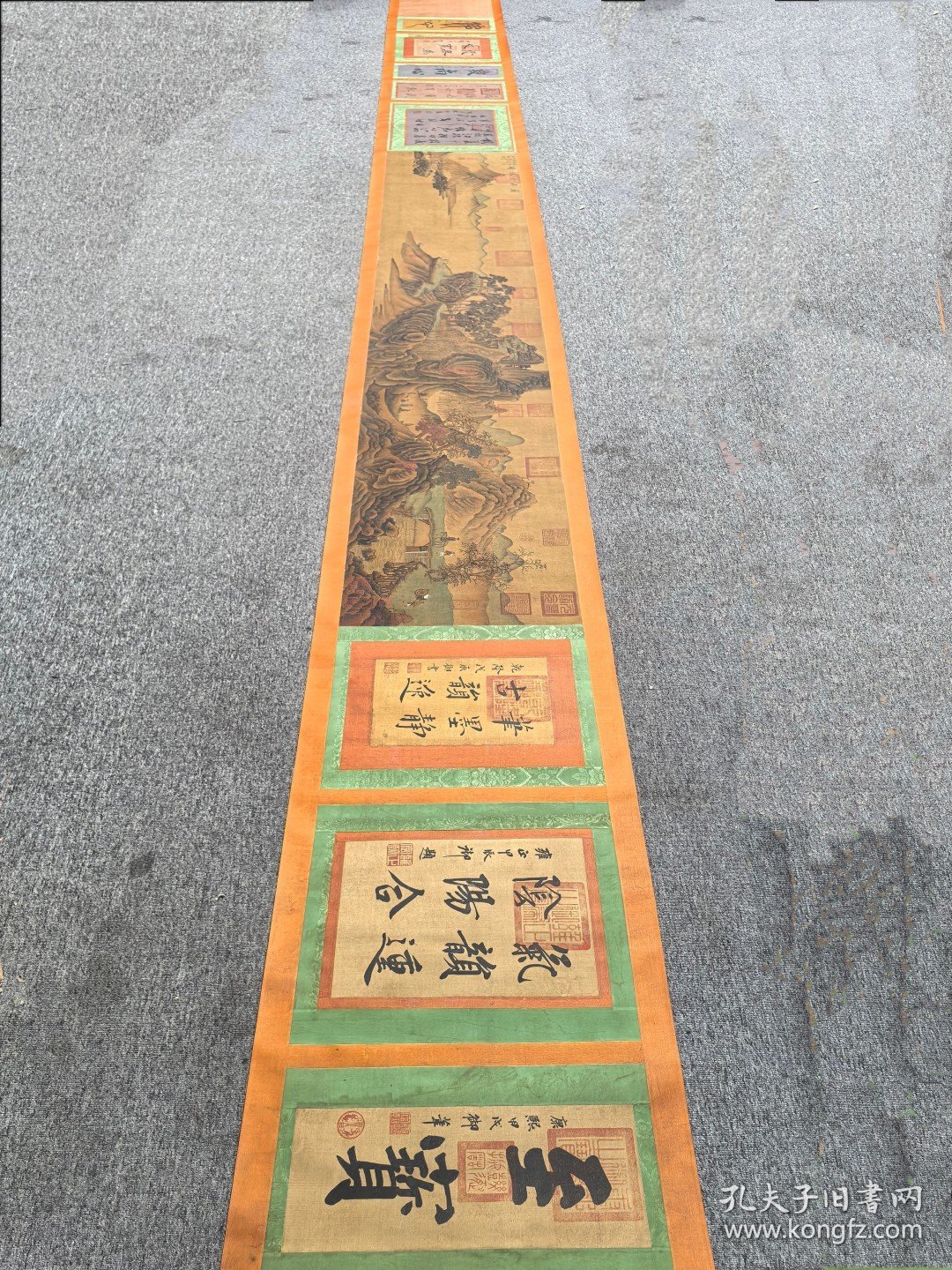（精品字画） 绢本溪山行旅图 全长宽55.2厘米X7米左右 画心46.1厘米X243厘米