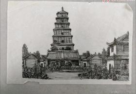 避暑山庄钢笔画画稿