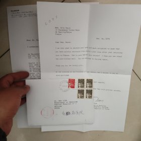 国际友人寄给贝濂信札贺卡16份