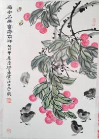 中国当代著名画家金陵牡丹陈作品，终身保真