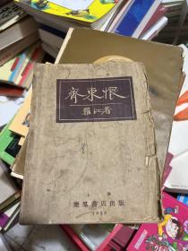 齐东恨  1928年   乐群书店出版  绝版  原版书