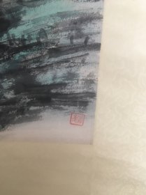 【保证手绘】黄宾虹，中国著名画家，《山水》，画面精致，结构清晰，镜心我们把此拍品标注“手绘工艺品”，不保真，有任何异议请先咨询。欢迎各位出价！