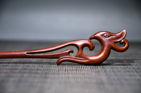 旧藏精品黄杨木精工雕刻 凤凰簪子 收藏送礼佳品
