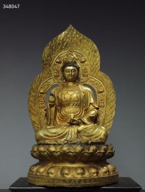 珍藏明代 铜 鎏金 【观音菩萨】 佛像摆件