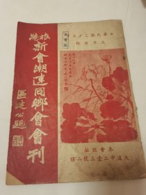 广东华侨之都“侨都江门”地方文献、民国时期新会县潮连在香港居住“旅港、港商、港侨”名人文献、民国三十七年《旅港新会潮连同乡会会刊》，为同乡会成立纪念特刊。封面有新会著名文学家医学家区建公题字，内有：职员肖像（监事长卢湘父、理事长陈仿林）、筹委会首届征求队长合影、成立大会现场情形摄影图、同乡会宣言、本会章程等等。广东江门新会潮连同乡会最初的珍品文献，介绍仅供参考，具体如图所示，非诚勿扰