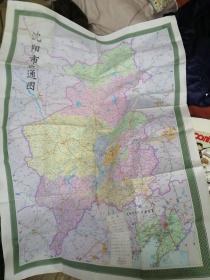 沈阳市交通图，丝绸布料，125x90