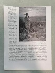100年前 欧美 杂志 期刊 老版画 插图 散页 B