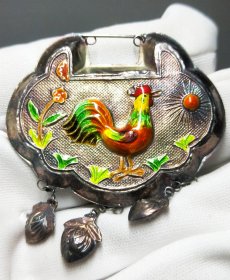 生肖鸡银锁子