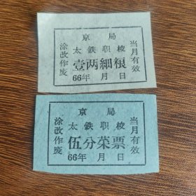 1966年北京铁路局太原钢铁职业学校菜票