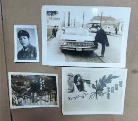 约50-70年代 黑白老照片一组4张 年轻时候军人，后来居加拿大。