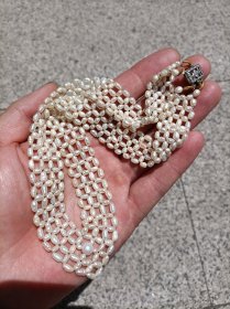 老珍珠编织项链