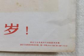 **宣传画《毛主席万岁》，浙江工农兵美术大学版画系供稿，浙江人民美术出版社出版，1969年2月发行，定价：0.03。