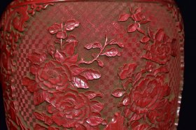 剔红雕漆漆器花瓶一对 尺寸2860厘米 重13.1公斤