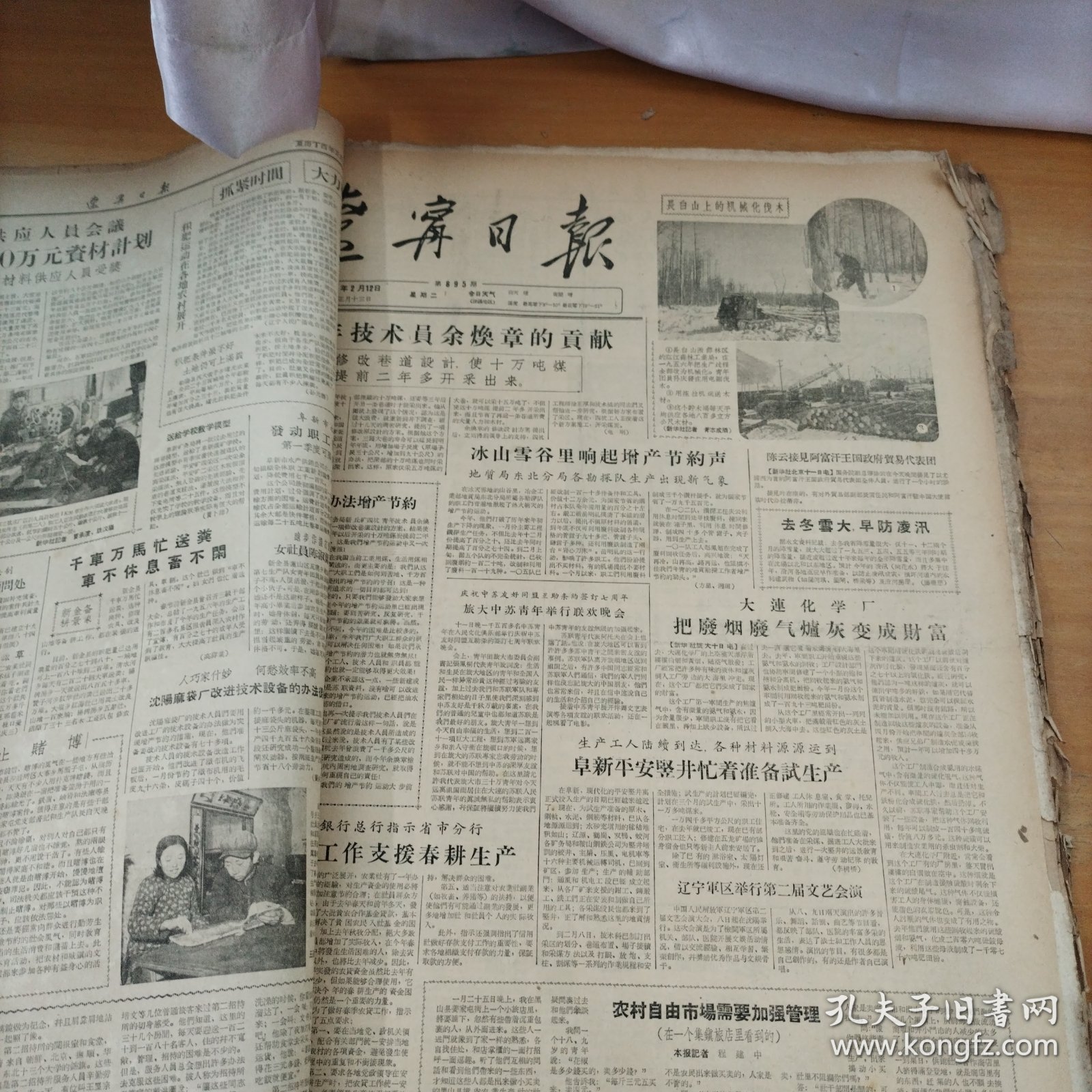 收藏～辽宁日报。 1957年2月26日。