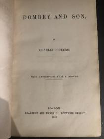 《董贝父子》1848年初版初印狄更斯作品摩洛哥羊皮精装本Dombey and Son