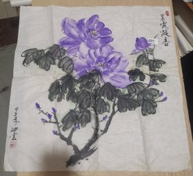著名京剧艺术家任岫云（斗方69.5厘米）