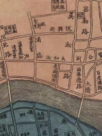 古地图1884 上海县城乡租界全图。纸本大小70.18*116.71厘米。宣纸艺术微喷复制。240元包邮