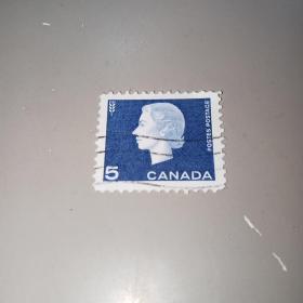 加拿大邮票1枚 盖戳