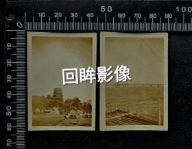 民国杭州钱塘江大蓬船和竹筏等2张合售