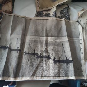 鱼帆出海丝织画