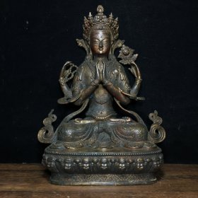 纯铜四壁观音摆件 重量：2625克 收藏佳品