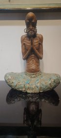 明代时期，紫砂挂釉达摩祖师，镇宅，保全家幸福平安