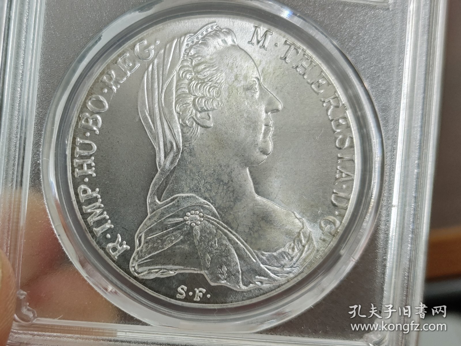奥匈帝国1780年版贸易洋 后铸1泰勒银币 众诚评级MS63
