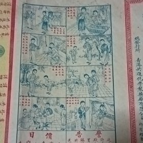 民国“共进回春散”“共进急救水”药品商标（非常精美连环组画）