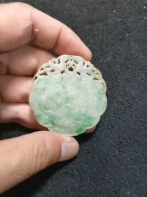 古玩旧藏和田翠玉牌子