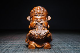 旧藏精品小叶黄杨木精工雕刻 财神 收藏送礼佳品