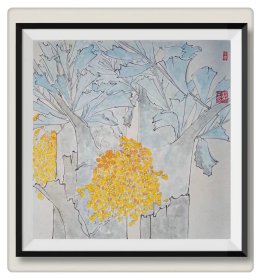 衡山画院副院长、画家张超杰先生花鸟画斗方50x50cm。张超杰：1975年生，籍贯湖南宜章，职业画家，师从湖南省画院院长刘云先生。蓝邨798艺术区艺术总监、衡山画院副院长，湖南省美术家协会会员，湖南省书法家协会会员。