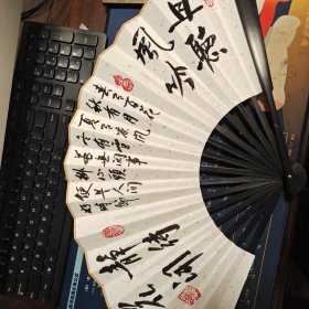 名人手书墨宝~“且听风吟”纸折扇1