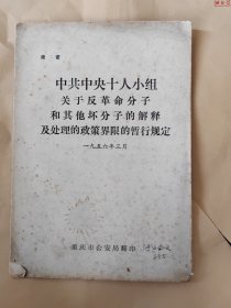 中共中央十人小组的规定