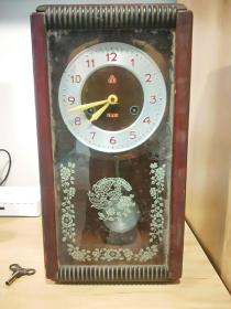 民国老钟表挂钟座钟报时钟表三五牌时钟中国钟制造实木老机械钟表