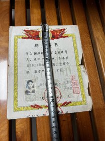 1961年，上海孝和中学毕业证，折叠发货