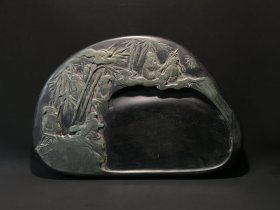 旧藏端砚 竹林七贤款：梁同书