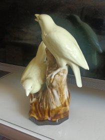 文*双鸟雕塑瓷摆件25.6cm