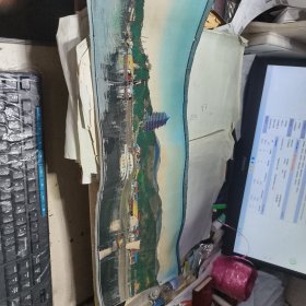 中国杭州都锦生丝织厂早期彩色丝织像 钱江六和塔 50年代 绣品