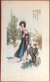 早期旧画片 国画册页 貂蝉 16.8X10.5厘米