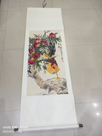 郭志光大鸡画三尺立轴，画心尺寸98Ⅹ49