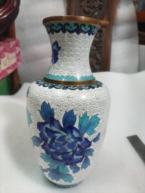 老景泰蓝掐丝花瓶一个 铜胎掐丝珐琅花瓶