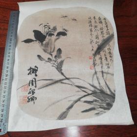 刘阔绘画：绢本扇面