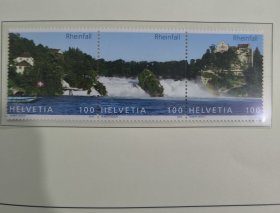 瑞士2015的年邮票 莱茵河瀑布风光风景 城堡 新 3全 外国邮票