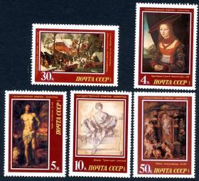 苏联1987年馆藏名画邮票5全
