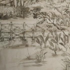 无款无名山水画2张