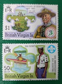 维尔京邮票 1982年童子军 2全新